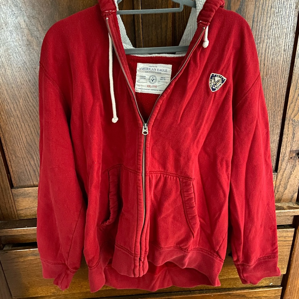 Red AE vintage zip up sweatshirt